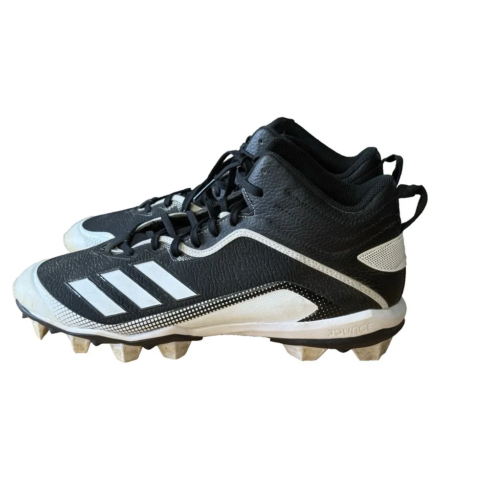 Adidas Icon 6 Bounce Mid Black-White‎ Men's Baseball Cleats Size 11.5